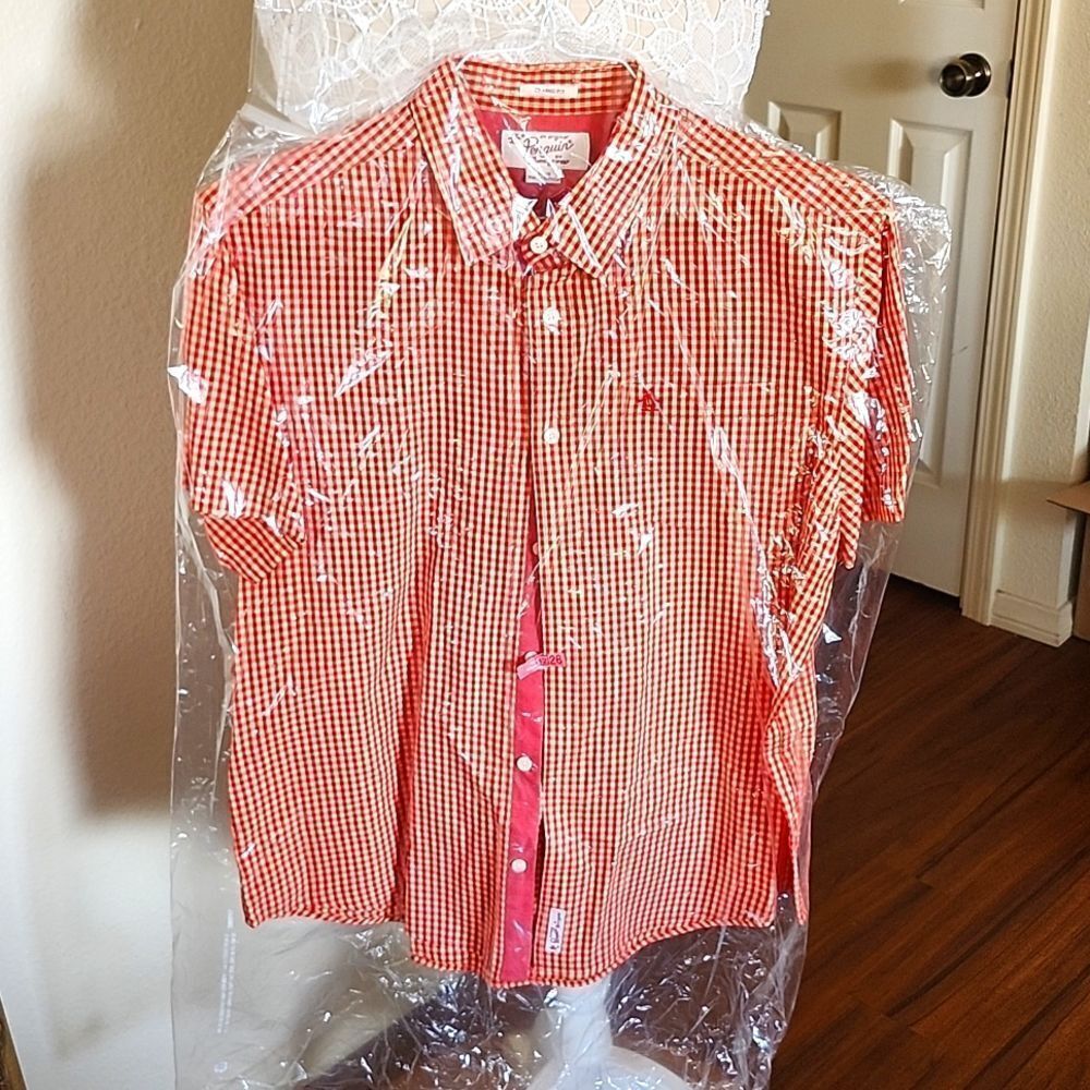 Penguin Clasdic Fit Short Sleeve Shirt Size Large Gorpcore Preppy‎